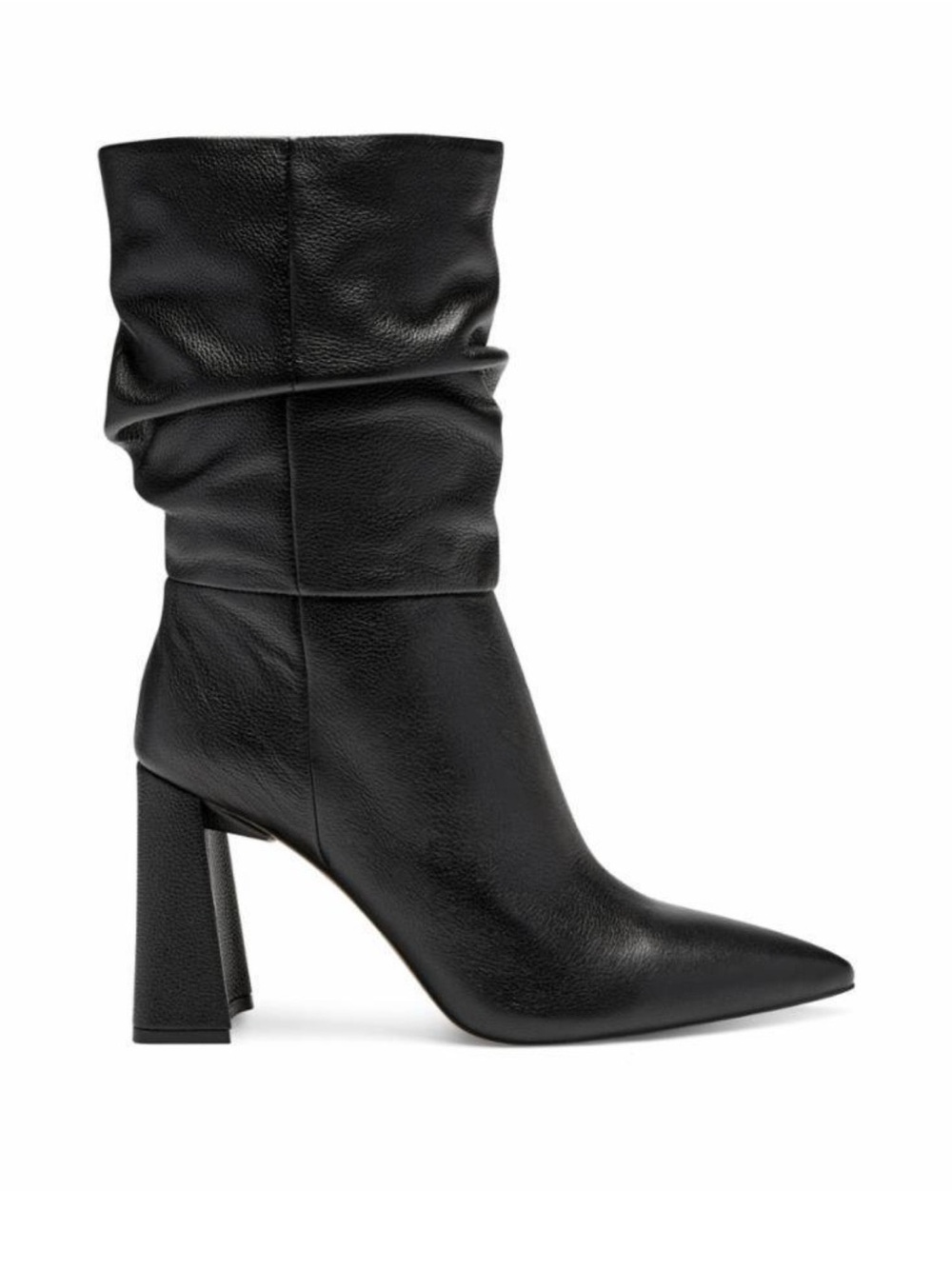 Vince Camuto Black Slouchy Pointed Toe Block Heel Boots